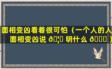 面相变凶看着很可怕（一个人的人面相变凶说 🦅 明什么 🐞 ）